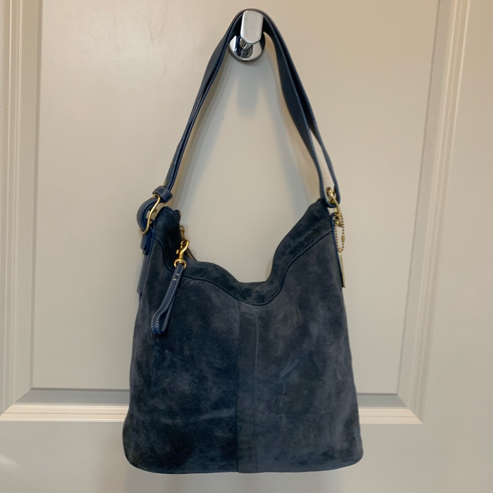 Coach Legacy Blue Suede Hobo- excellent condition